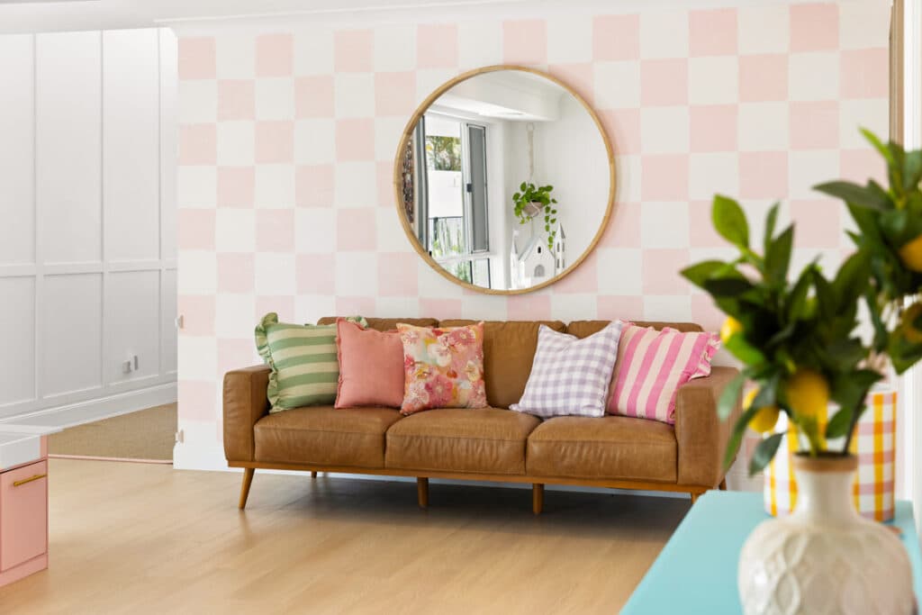 pink accents in the kids playroom