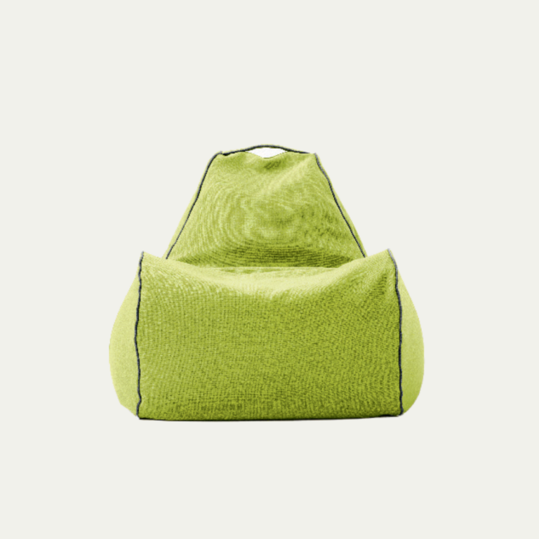 Indoor bean bag chair in Kiwi green