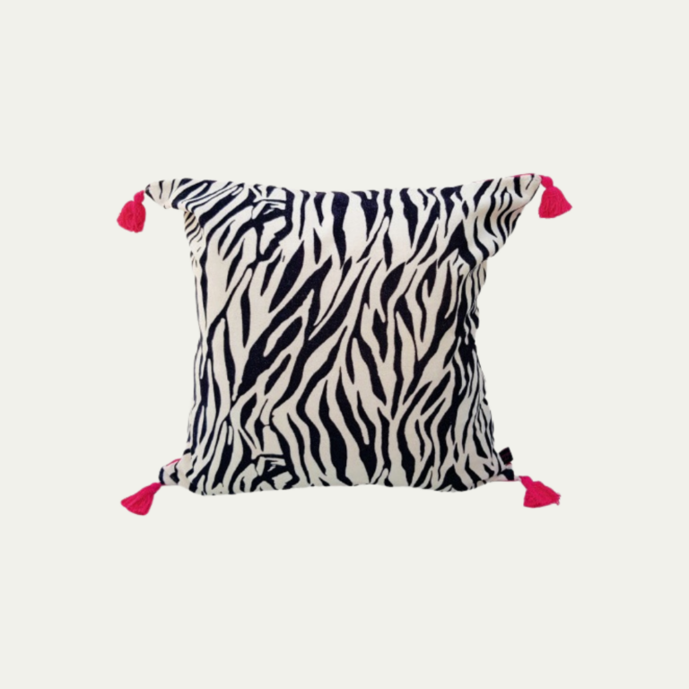 Zebra printvelvet cushion