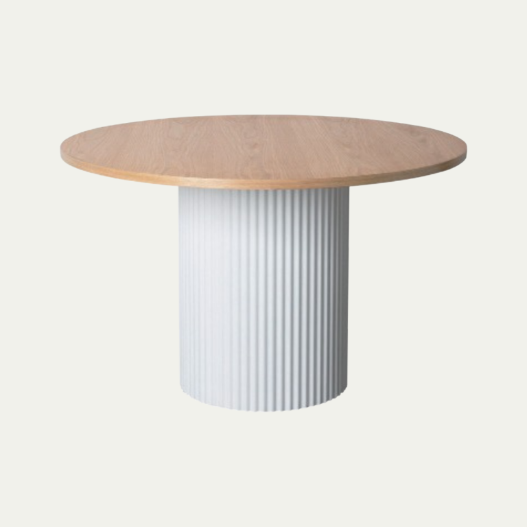 Ridge corrugated metal round dining table