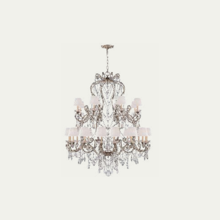 Adrianna chandelier in antique silver leaf and crystal